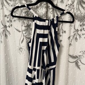 GAP Navy and White Geometric Maxi Dress